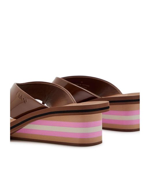 Chloé Brown Wedge Thong