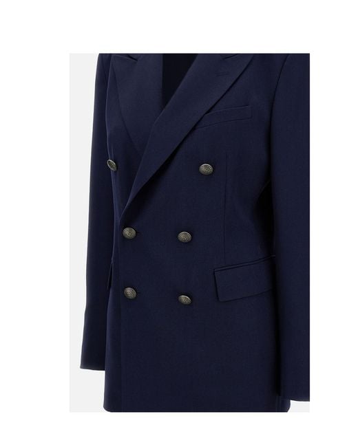 Ralph Lauren Blue Ramona Double-Breasted Blazer