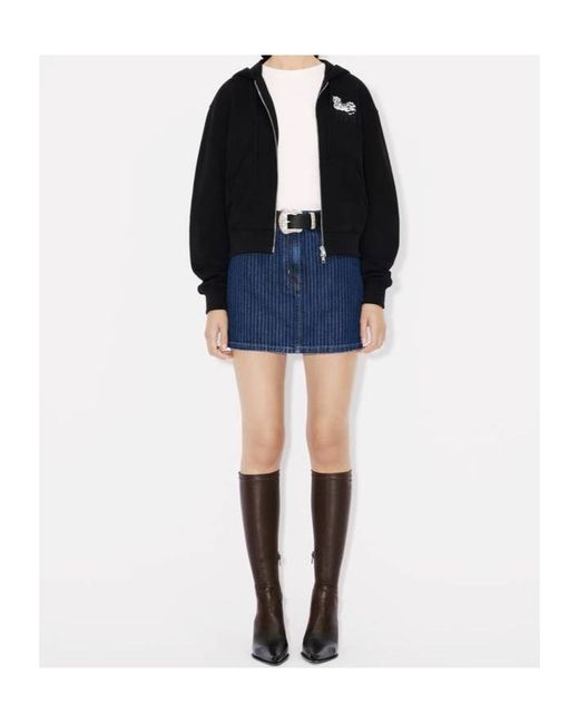 KENZO Black Happy Tiger Zipped Hoodie