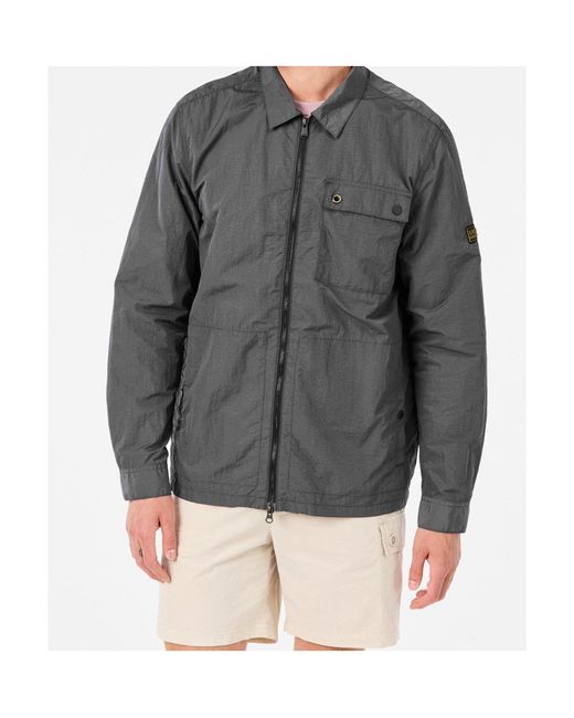 Barbour Gray Zipper Casual Jacket for men