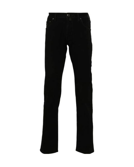 Jacob Cohen Black Belt-Loop Casual Pants for men