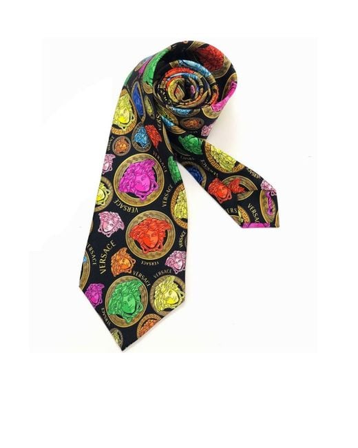 Versace White Medusa Baroque Tie for men