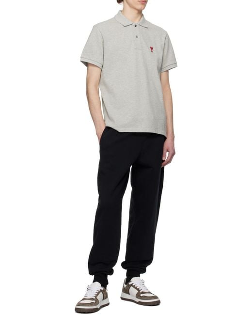AMI Black Ami Ami De Coeur Drawstring Track Pants for men