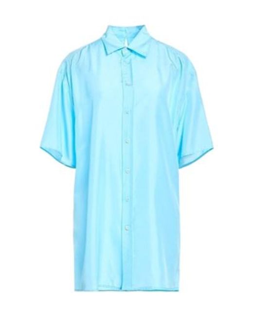 MM6 by Maison Margiela Blue Solid Colour Shirts
