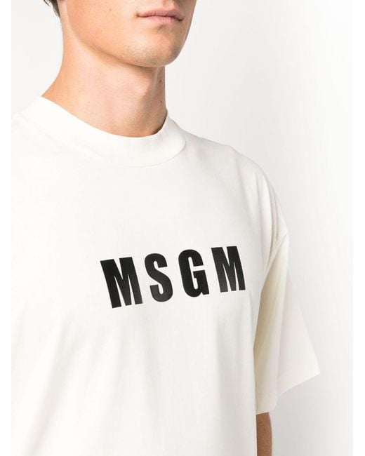 MSGM White T-Shirts for men