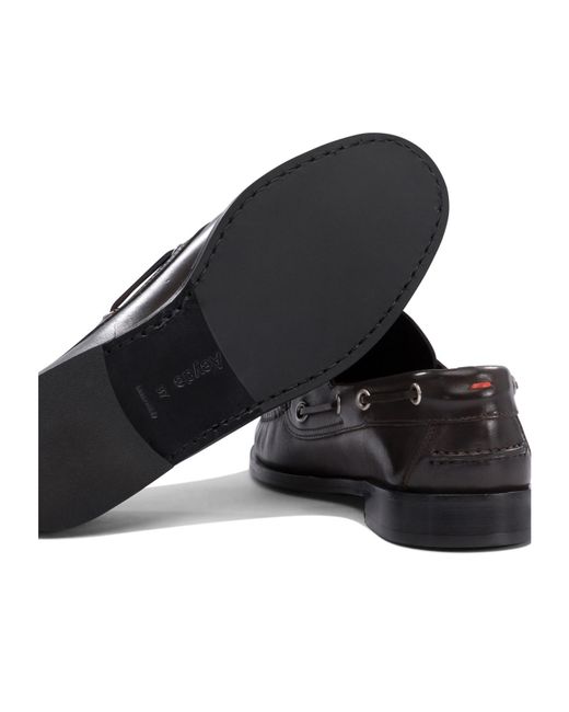Aeyde Black Harris Leather Moccasin Flats