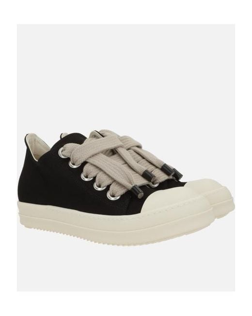 Rick Owens Black Lace-Up Low-Top Sneakers for men