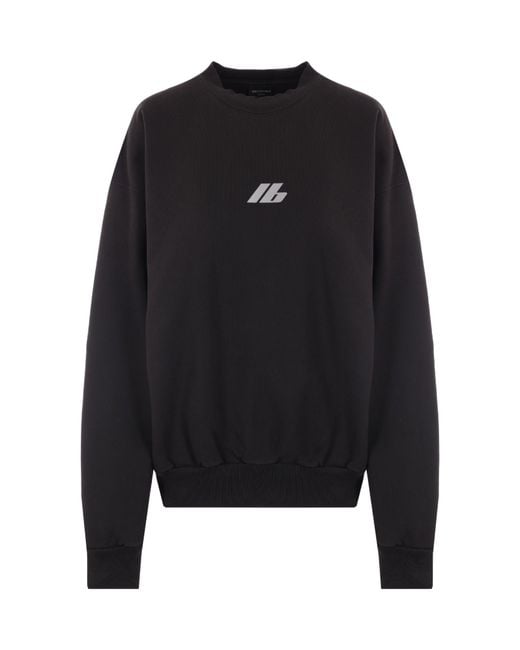 Balenciaga Black Logo Printed Crewneck Activewear Sweatshirt