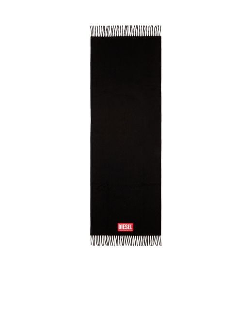 DIESEL Black Logo Patch Scarf for men