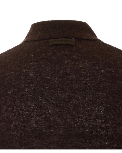 Pinko Brown Button-Down Polo Cardigan
