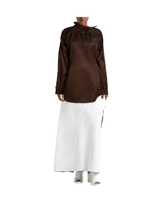 MM6 by Maison Margiela Brown Solid Color Tops