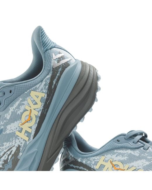 Hoka One One Blue Thick-Soled Trail Running Shoes