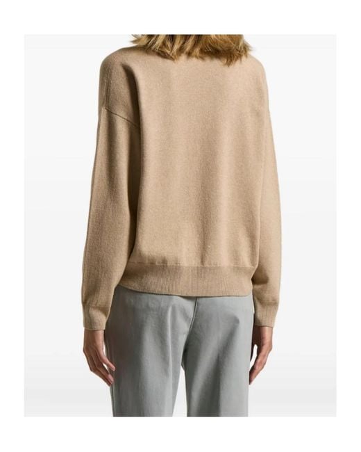 Peserico Natural High-Neck Pocket Sweater