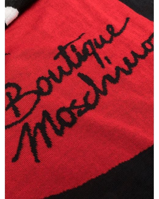 Moschino Black Logo-Print Spotted Scarf