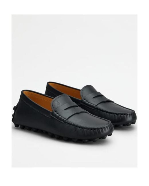 Tod's Black Penny-Slot Leather Loafers