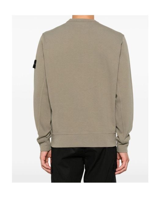 Stone Island Brown Logo-Patch Sweatshirt for men