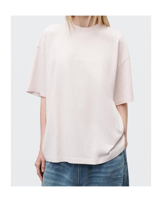 Alexander Wang White Logo-Print Short-Sleeve T-Shirt