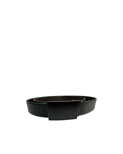 Emporio Armani White Eagle Logo Buckle Belt for men