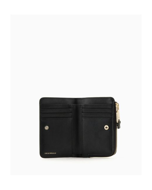Emporio Armani Black Logo-Printed Zipped Wallet