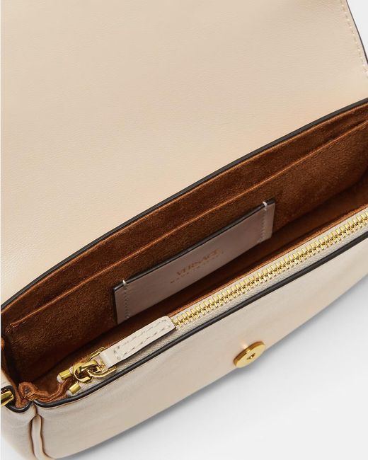 Versace Natural Tag Foldover Top Mini Shoulder Bag