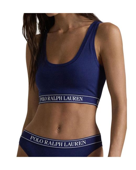 Polo Ralph Lauren Blue Striped Round-Neck Bra