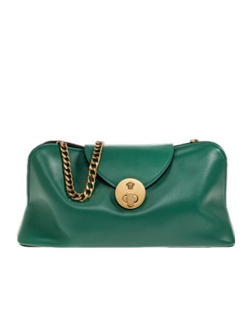 Versace Green Small Chain Shoulder Bag
