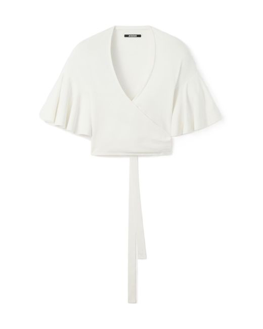 Jacquemus White Tied-Waist Detailed Top
