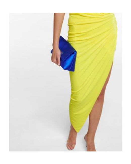Alexandre Vauthier Yellow Ruched Halterneck Midi Dress