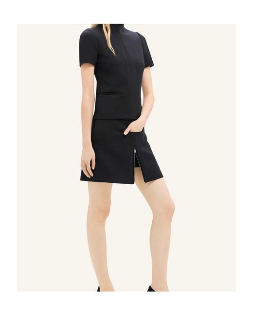 Courreges Black Courrèges Mid-Rise Zip-Detailed Twill Mini Skirt