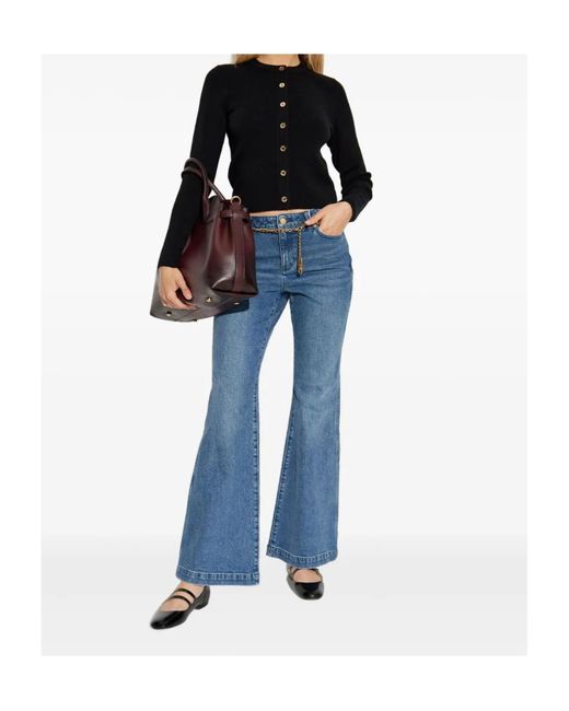 MICHAEL Michael Kors Black Ribbed-Button Cardigan
