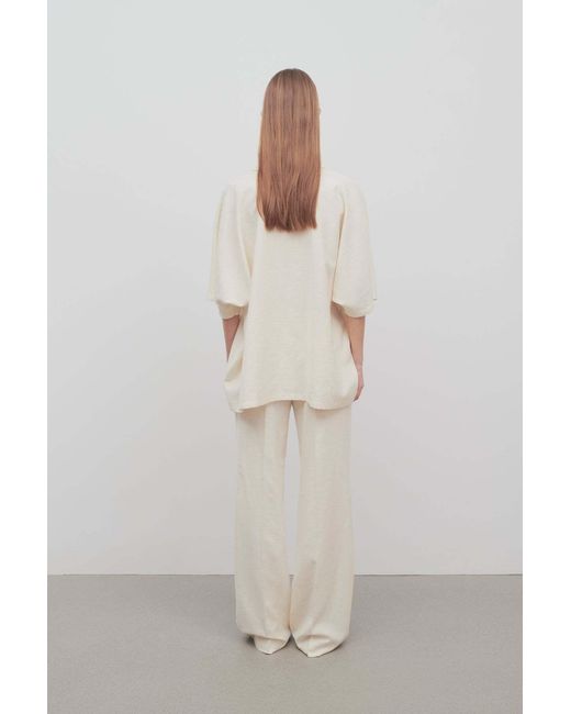 The Row White Foulard Trousers