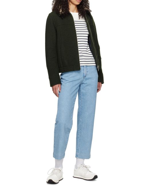 A.P.C. Blue New Sailor Stitch Detail Denim Pants