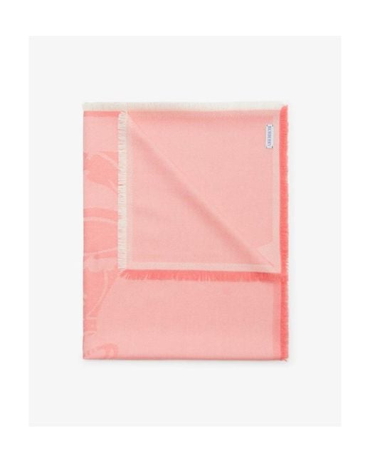 Burberry Pink Ekd Intarsia-Knit Scarf for men