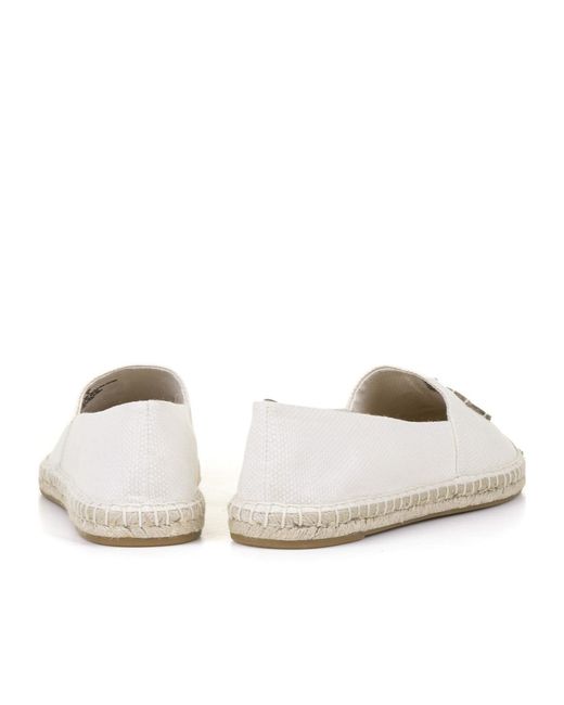 Ralph Lauren White Cameryn Logo-Plaque Espadrilles