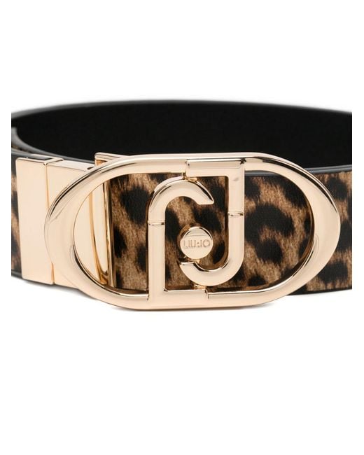 Liu Jo Multicolor Reversible Animal-Printed Belt