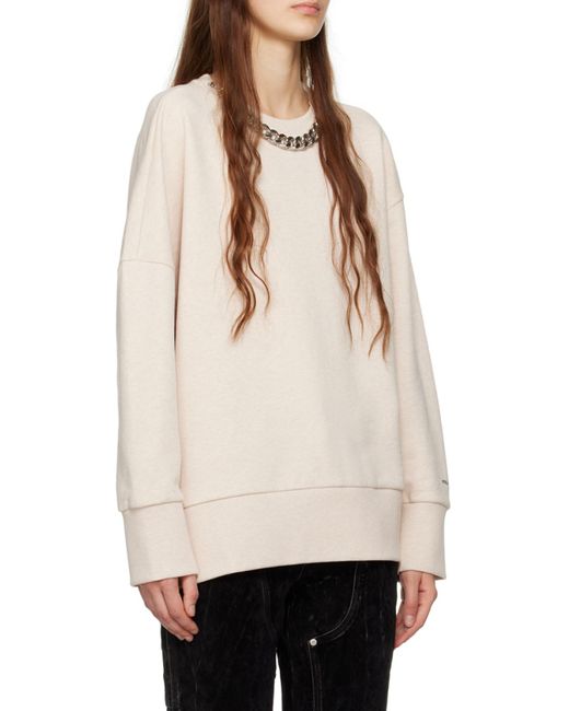 Stella McCartney Natural Falabella Chain Detailed Crewneck Sweater