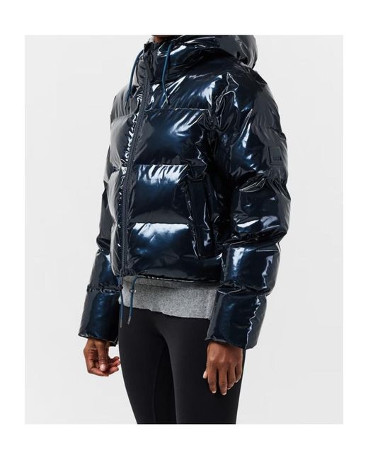 Rains Blue Alta Short Puffer Jacket