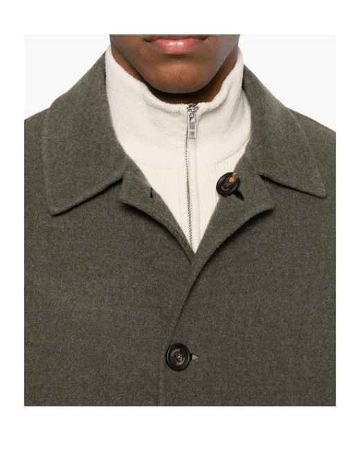 Eleventy Gray Button-Fastening Coat for men