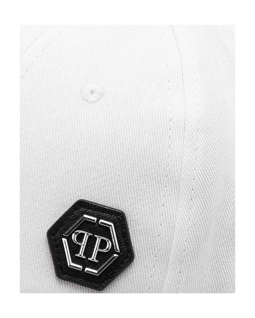 Philipp Plein White Logo Details Baseball Hat for men