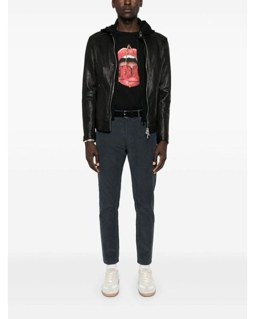 Dondup Blue Dian Tapered-Leg Corduroy Trousers for men