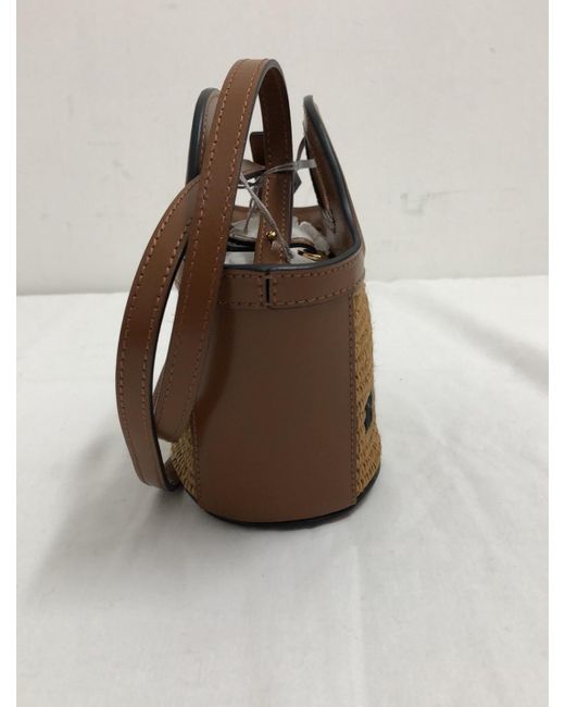 Marni Brown Tropicalia Logo Embroidered Micro Tote Bag