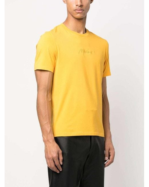 Moschino Yellow Logo-Embroidered T-Shirt for men