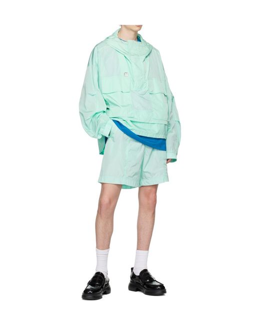 Wooyoungmi Blue Sewed Taffeta Shorts for men