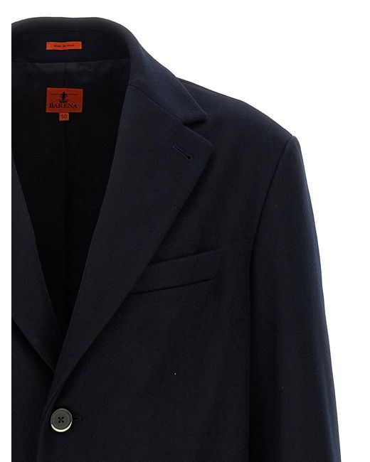 Barena Blue Baron Single-Breasted Coat for men