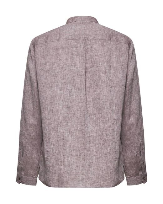 Brunello Cucinelli Purple Buttoned Shirt for men