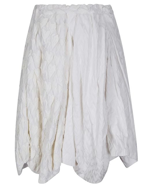Comme des Garçons White Comme Des Garçons Heart-Detailed Skirt