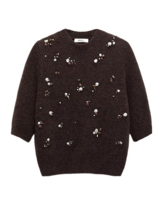 Dorothee Schumacher Black Loving Touch Embellished Alpaca-Wool Sweater