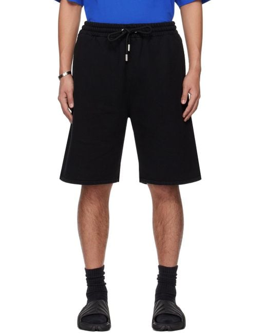 Off-White c/o Virgil Abloh Black Logo Embroidered Drawstring Shorts for men