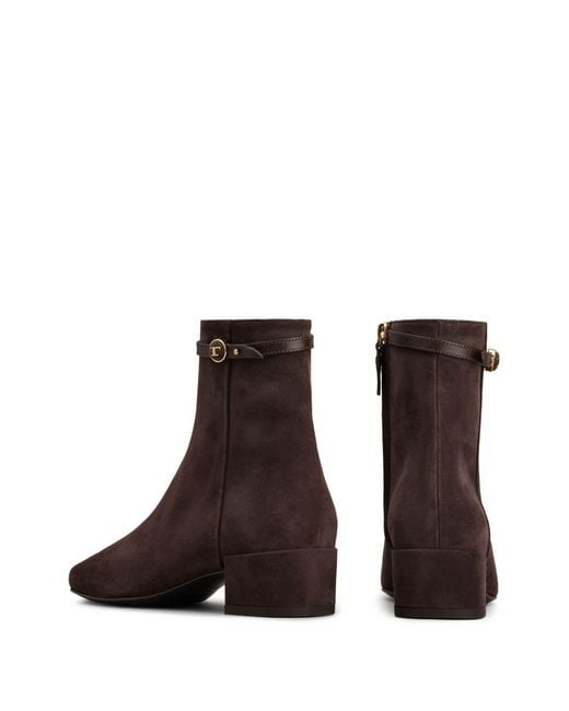 Tod's Brown Logo Plaque Ankle Boots