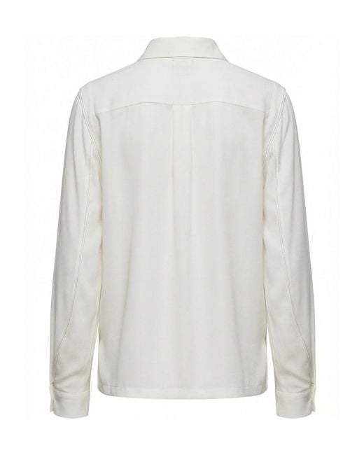 Peserico White Seam Long-Sleeved Shirt